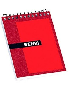 ENRI BLOC ESPIRAL 80 HOJAS 4X4 TAPAS DURAS 8º APAISADO COLOR ROJO -10U-